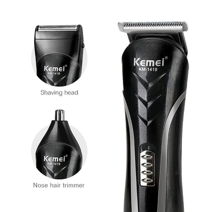 KEMEI Rechargeable 3 In 1 Shaving Machine Electric Hair Clipper Multifunctional Shaver Nose Hair Trimmer Safety Cutter