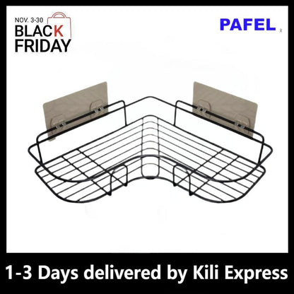 PAFEL bathroom rack shower rack shampoo storage rack all metal kitchen storage rack non perforated wall mounted sturdy storage rack bathroom accessories