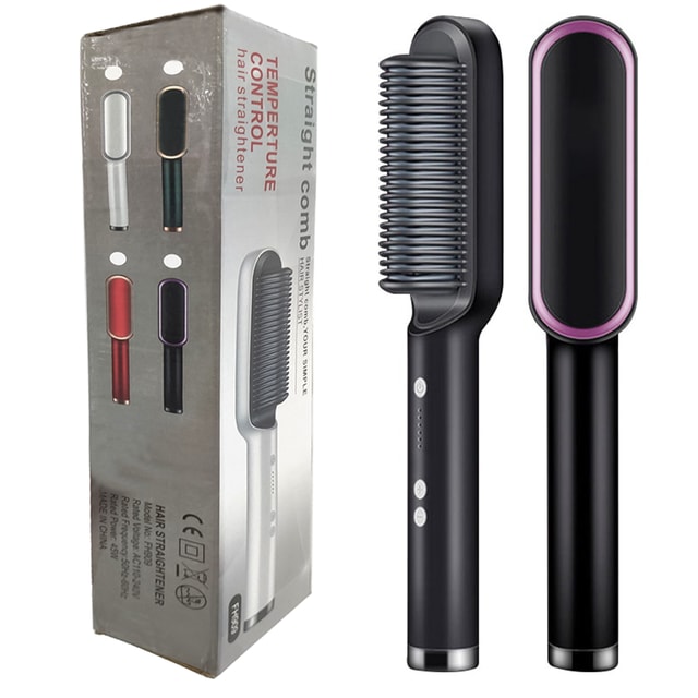 2 In 1 Electric Splint Hair Straightener 2024 Hot Comb Brush Hair Styling Straight Curling Dual-Use Bangs Curling Rod
