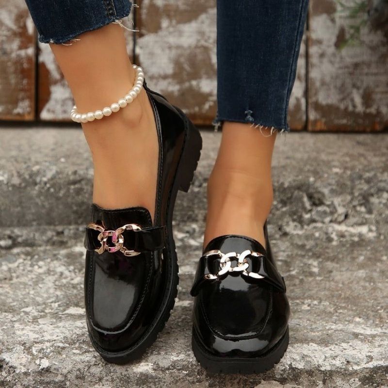 Mateamoda Women Shoes High-Shine Loafers Ladies Shoes Casual Shoes