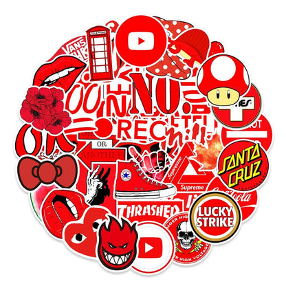 ZHJH Stickers in multiple styles trendy styles selected by fans student stickers luggage notebook tea cup cat big red bright and bright styles