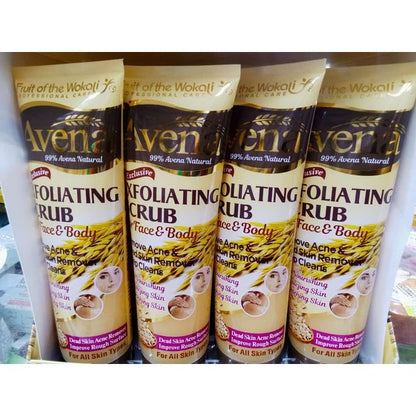 Fruit Of The Wokali Avena Exfoliating Face and Body Scrub Exfoliates Dead Skin Cells Leaving Your Skin Smooth and Soft Removes and Clears Acne Improve Skin Tone Face Scrubs