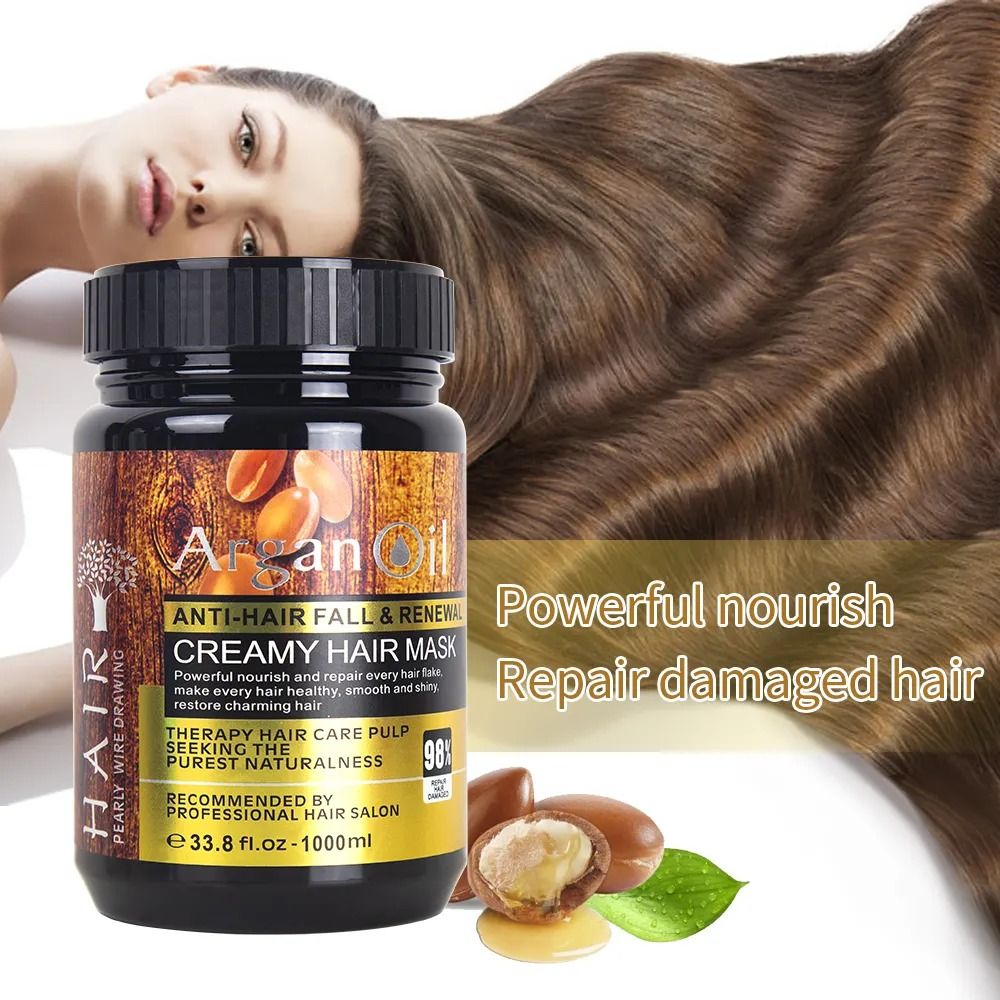 Calodia Organic Argan Oil Hair Mask Cream Repairing Dry Hair Hair-Repairing, Nourishing, Color-Protection, Refreshing, Moisturizing, Smoothing, Fluffy Macadamia Creamy Hair Mask