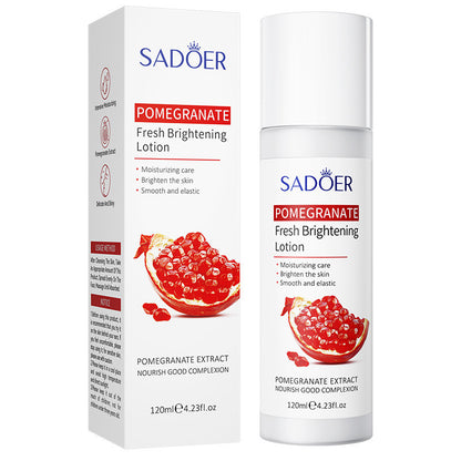 SADOER 18PCS Skin Care Set Red Pomegranate Gifts Set Moisturizing Face Brightening Lotion + Face Toner + Face Cleanser + Face Serum + Face Cream + Eye Cream + 10PCS Face Masks + Hand Cream + Lip Balm