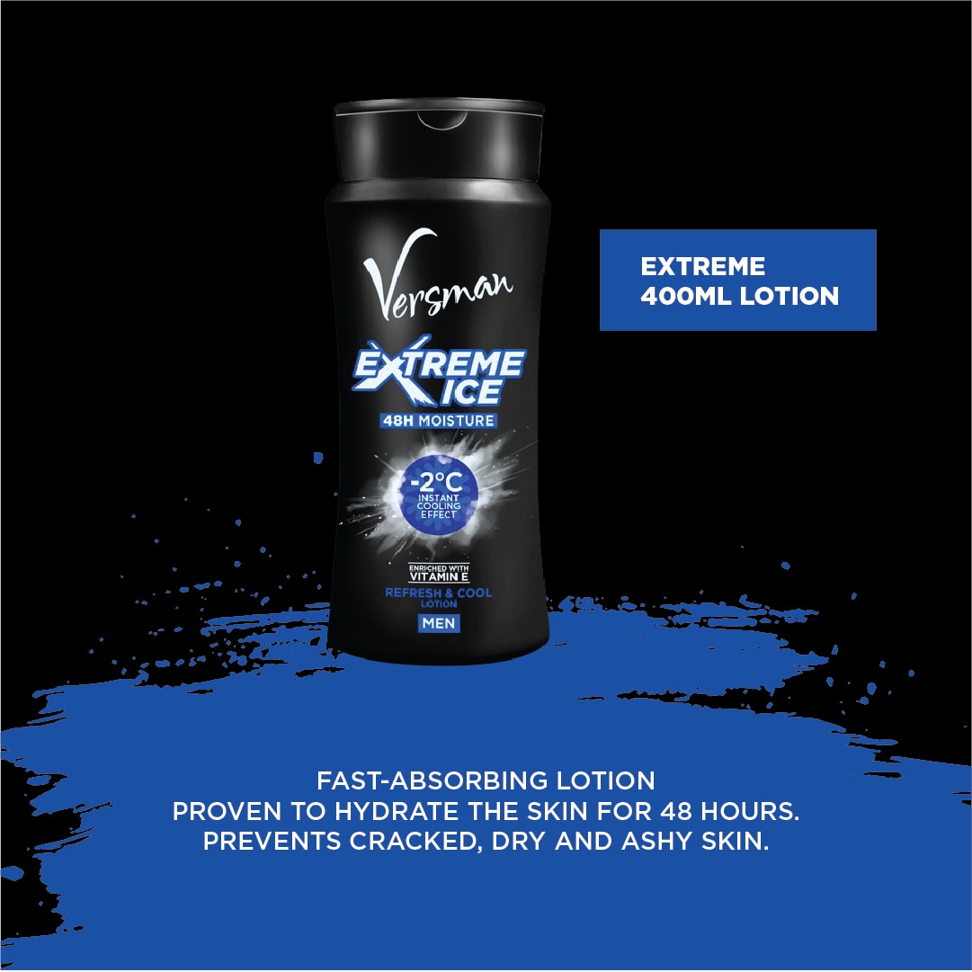 Versman Bro Kit: Extreme Ice 400ml Lotion + Shower Gel + Roll On Deo (Pack of 3)