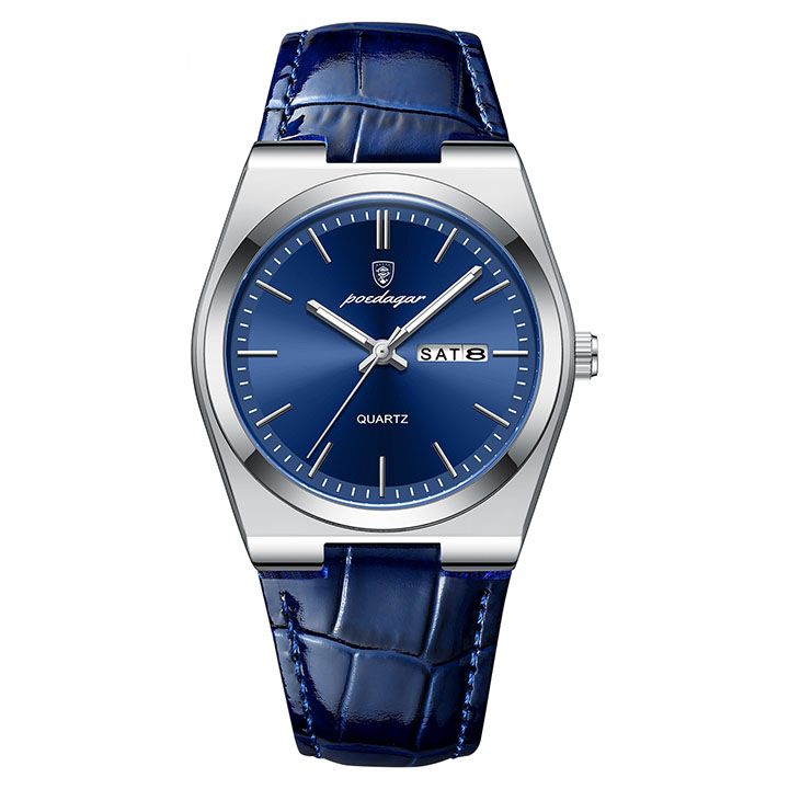 POEDAGAR Men Watches Luminous Calendar Watch Top Brand Business Style Men's Wristwatch Leather Belt Waterproof Quartz Watch For Man Wrist Watch Clock Quartz Full-automatic Men Watches