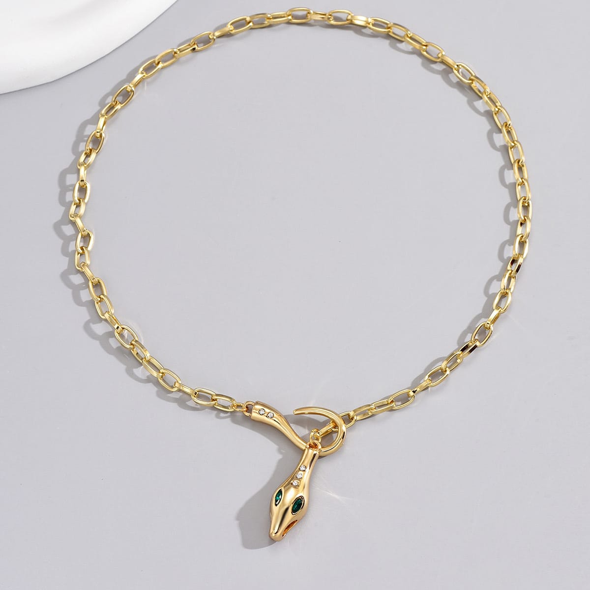 UPHUI Ladies' Golden Snake Necklace Silver Snake Pendant Necklace Layered Serpentine Necklace Square Crystal Haoshi Ladies' Serpentine Gold Necklace Fashion Necklace Exquisite Snake Jewelry