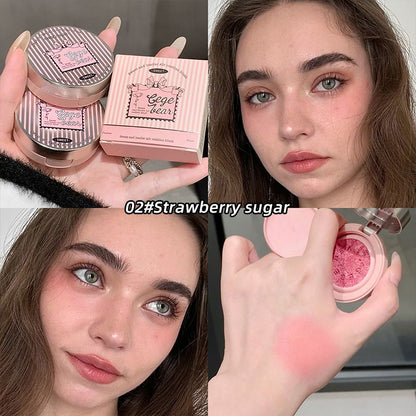 Sweet color transparent and tender air cushion powder blusher cream matte natural brightening beauty repair girl vitality sense monochrome rouge