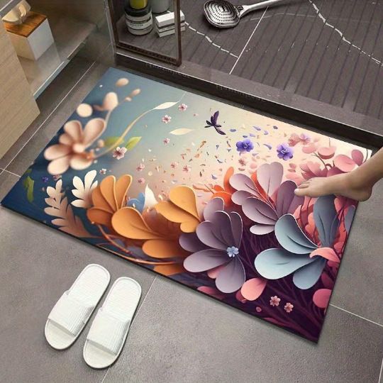 Hot-selling 3D oil painting diatom mud American pastoral absorbent mat non-slip mat Soft Comfortable Indoor Living Room bathroom door quick dry bathroom carpet toilet mat