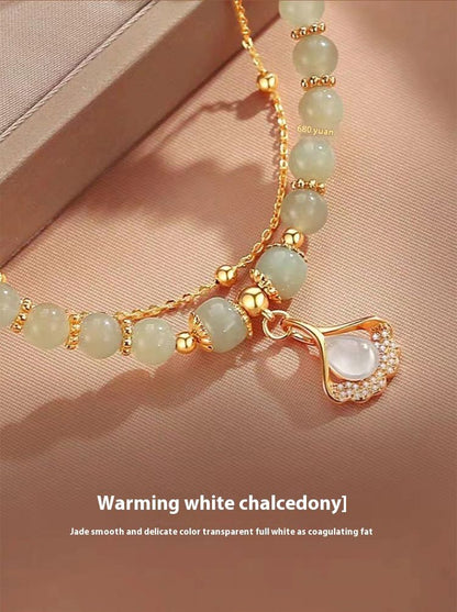 Women's bracelets, double-layer apricot leaf bracelets, women's fashion, high-end sense, Valentine's Day gifts for girlfriends, birthday gifts, female accessories