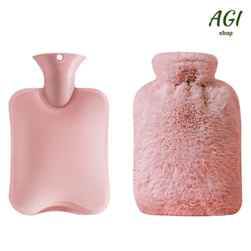 New Arrivals Hot Water Bag With Cloth Cover, 1000ml Water-Filled Hot Water Bottle, Hand and Foot Warmer for Girls,Cute Plush Cloth Cover As Gift Women Lady Student