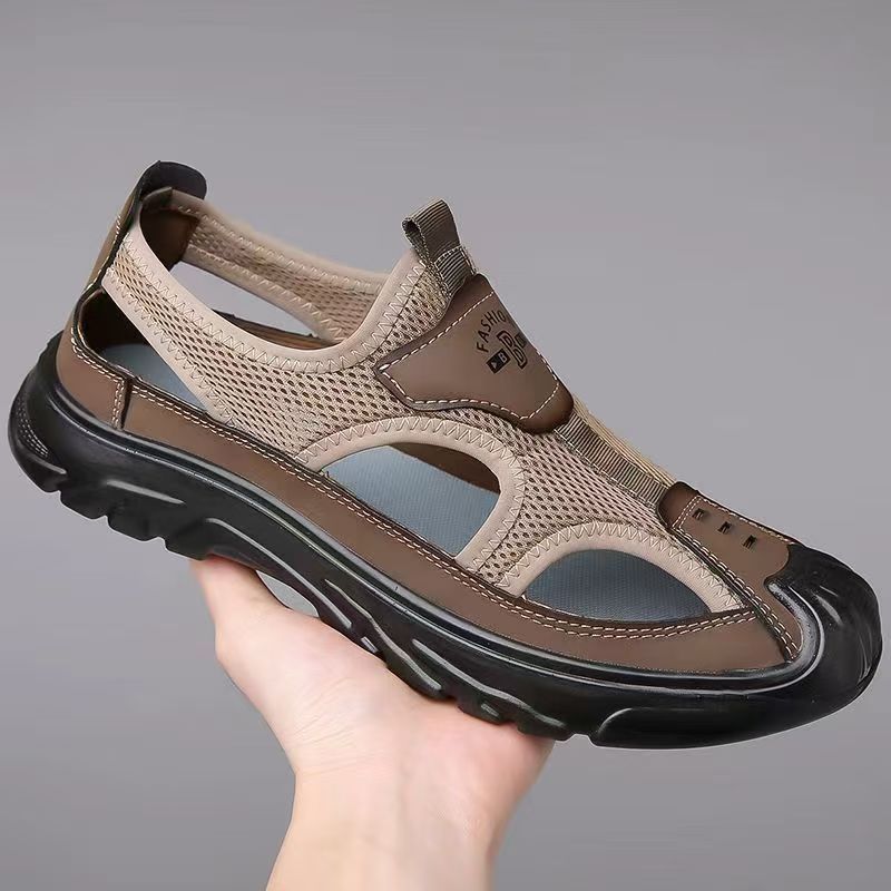 Summer sandals mesh cloth head breathable Shoes hollow-out outdoor casual all-match non-slip sandals