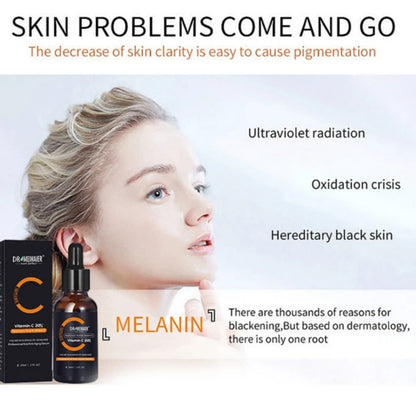 DR MEINAIER Vitamin C Face Serum with Hyaluronic Acid & Vitamin E Whitening Moisturizing Brightening Improve Roughness Lighten Spots Facial Essence