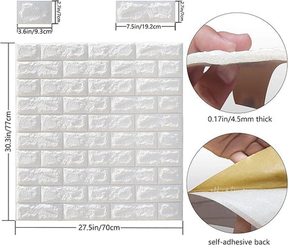 5pcs 70cm*77cm Self Adhesive Foam Wallpaper DIY 3D Wall Panel Living Room Brick Stickers Bedroom Kids Room Brick Papers Home Wall Decor