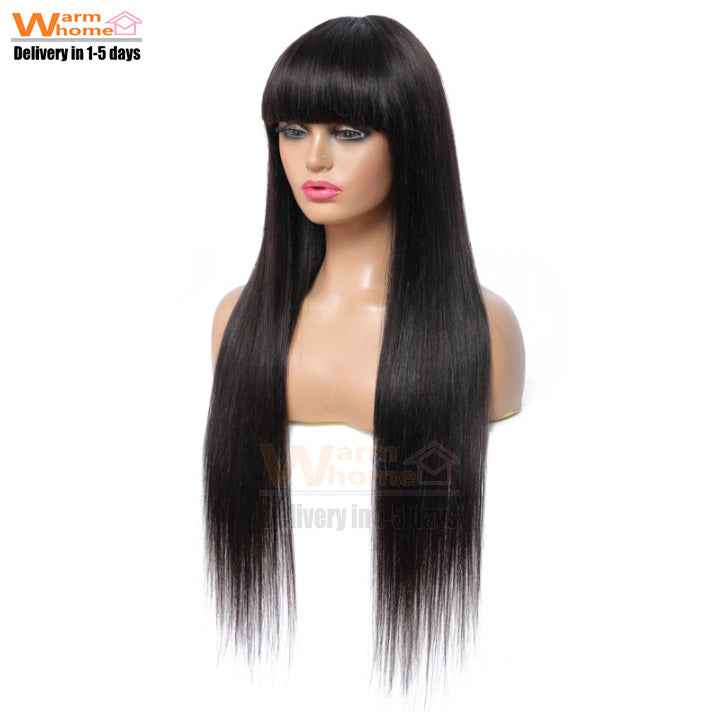 Premium 26inch Bangs Wigs Hair Synthetic Wigs Hair Ladies Long Straight Wigs for Black Women
