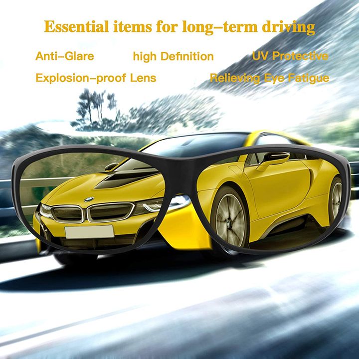 Driving Glasses Sunglasses Night-Vision Glasses Anti Glare Car Sun Glasses Bicycle Automobiles Motorcycles Fashion Polarized Night Driving Goggles Enhanced Light Glasses