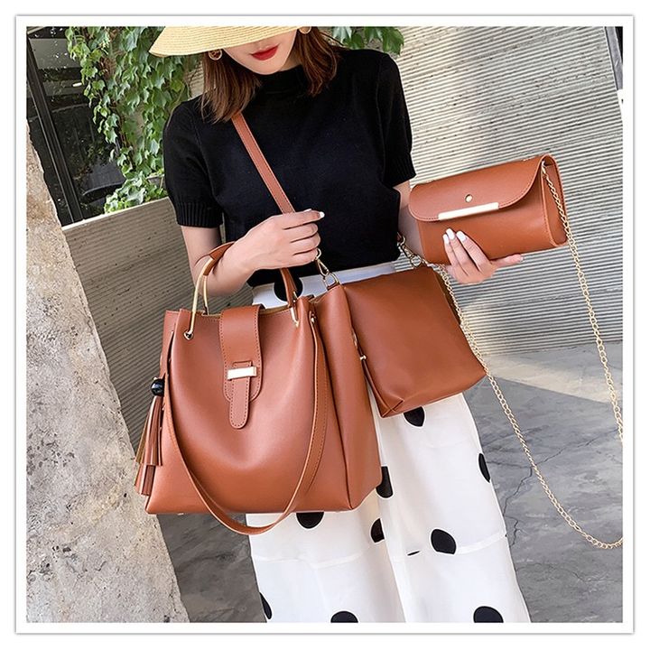 3PCS Handbags Shoulder Bag Fashion Women Handbag PU Leather Bags