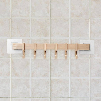 UPHUI 6 Hook Assembly Adhesive Hook Row Hook Towel Rack Kitchen Storage Rack Bathroom Wall Hanging Hook Multifunctional Key Hook