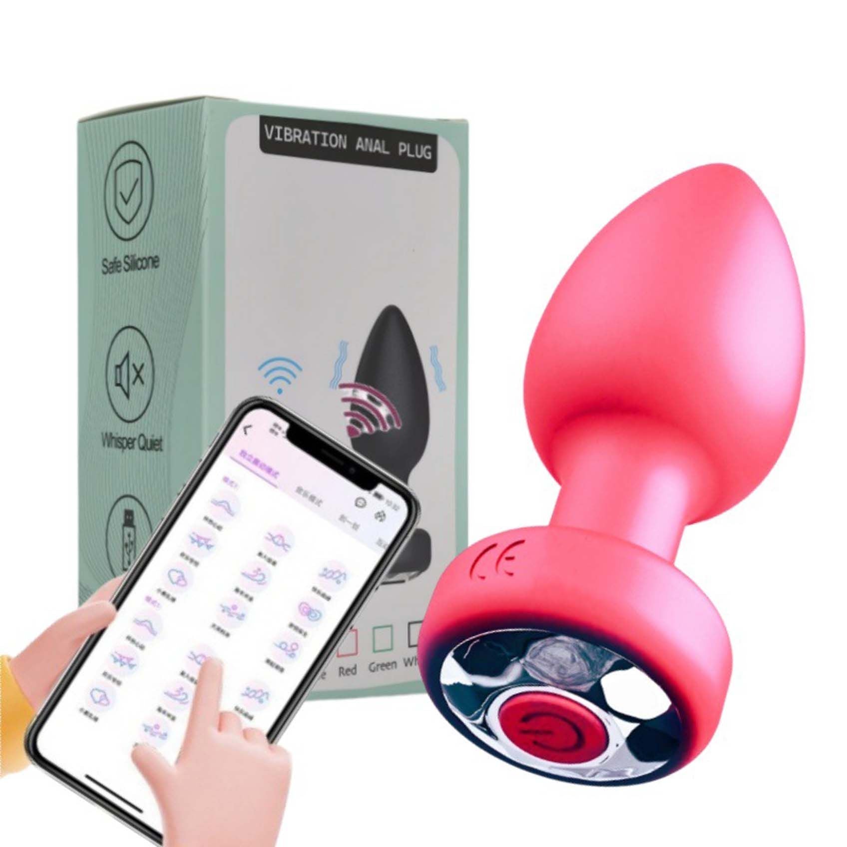 Smart Anal Plug APP Vibrator Wireless Remote Control Butt Plug Vibrating Male Prostate Massage Waterproof Rechargeable Silicone Adult Sex Toy for Men Women Couples