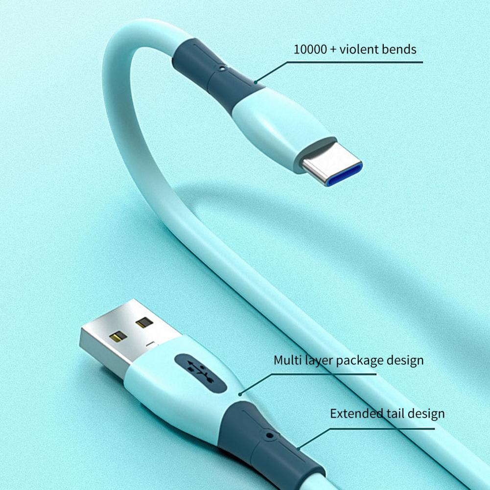Liquid silica gel charging cables Micro USB Data Cables Fast Charging data line For Android Phone Charger Cable