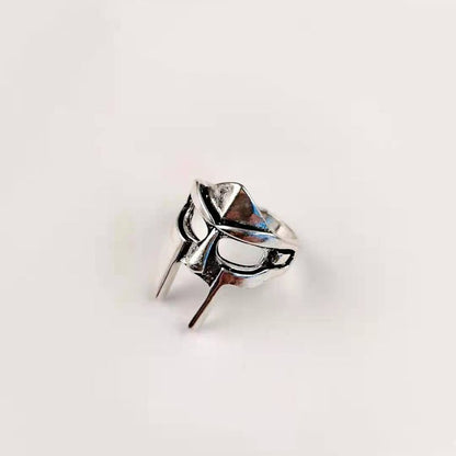 Vintage Goth Mf Doom Mask Adjustable Joint Ring For Men Gladiator Punk Egyptian Pharaoh Male Open Ring Jewelry