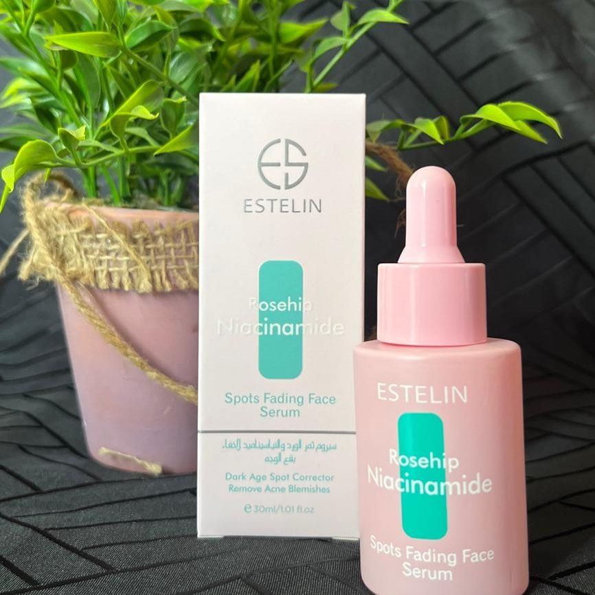 2 Packs ESTELIN Rosehip Niacinamide Fade Spot Serum - 30ml X 2 Control Excessive Oil Clears Clogged Pores Refreshing And Hydrating Purifies And Softens Skin Face Serum 30ml X 2