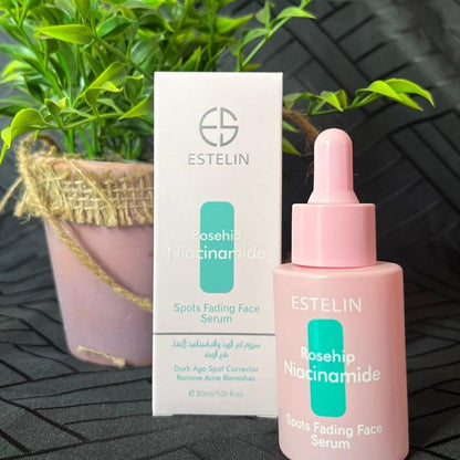 2 Packs ESTELIN Rosehip Niacinamide Fade Spot Serum - 30ml X 2 Control Excessive Oil Clears Clogged Pores Refreshing And Hydrating Purifies And Softens Skin Face Serum 30ml X 2