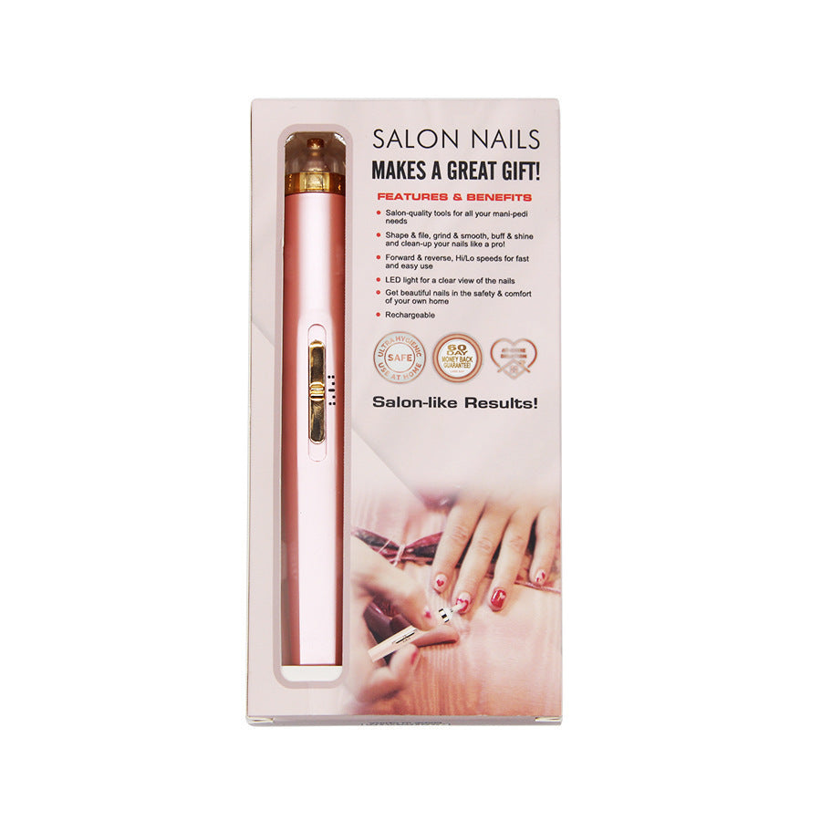 5 in 1 Electric Manicure Drill With Light Portable USB Professionals Pedicure Polishing Nail Grinder Nail Drill Sander Machine Nail Files Polishing Machine Manicure Nail Tools Kit