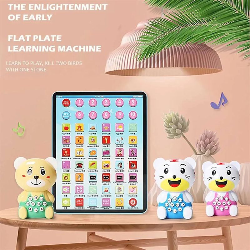 Kids Early Learning Education Touch Screen Mini iPad Learning Tablet Chinese English Machine Electronic Touch Pad Funny Interactive Learning Study Toy Laptop Kids Educational Toys Gift For Boys Girls
