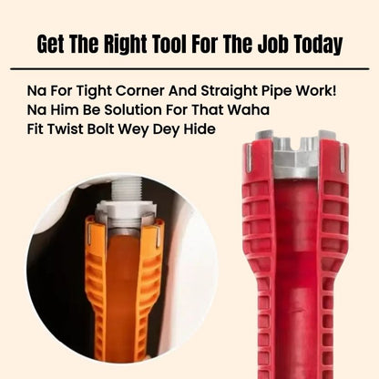 8-in-1 Adjustable Spanner Sink Water Pipe Wrench Multifunctional Sink Installation Tool for bolt Washbasin Wrench Corner Valve Home Decoration Tools Repair Disassembly Tools Jaw Grip Non-Slip Handle