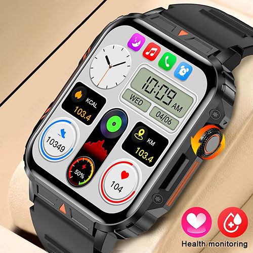 LIGE L81 Smartwatch 1.95 Inch Full Screen Health Monitoring Watches IP68 Waterproof Sport Fitness Tracker Bluetooth Call Smart Watch For Men Women
