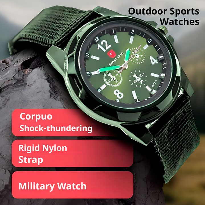 Military Watch Land Air Force Outdoor Sports Watches Army Men's twristwatch Swiss Braided watchband, Braided Wristband Nylon Watch Trend Matching Gifts Party Sports Running