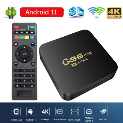 New Q96 Max TV Box Android 11.0 WIFI 4K 8+128G Smart Box Amlogic S905 HD Smart TV Youtube Media Player