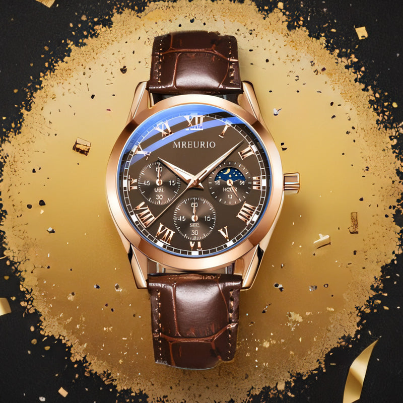 New Arrivals Men's Quartz Watch Leather Strap Sport Wristwatch Male Watch Wrist Watch Valentines Gift Fake Three Eye Luxury Watch Fashion Watch Non-Mechanical Quartz Business Wristwatches