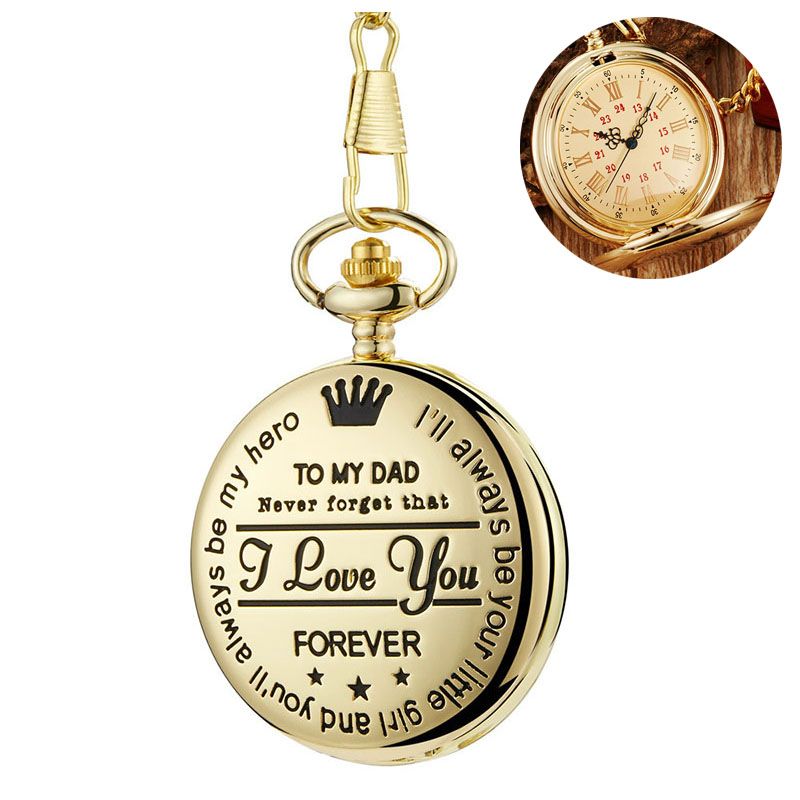 Classic Popular Pocket Watch Antique Steampunk Vintage Roman Numerals Quartz Pocket Watch Gold Case Necklace Pendant Clock Chain Mens Women Quartz Watches Gift For Son
