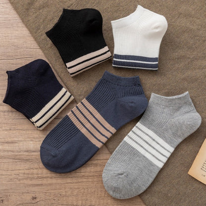 5 Pairs Of Men's Socks Short Sports Sweat-absorbing And Odor-proof Socks Boat Socks Men's Socks Cotton Men's Clothing Casual Socks