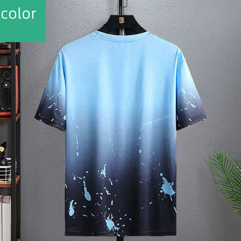 Niche Design Short-Sleeved Shorts Men's Snow And Ice Sportswear Casual Loose Gradual Change