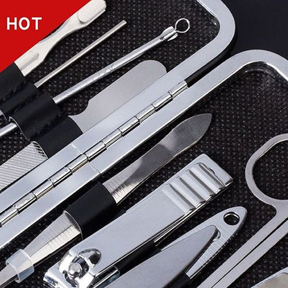 12-piece beauty set, finger care, nail clippers, cleanser, cuticle, pedicure, nail art, ear pick, peeling tool, small scissors, box, makeup set, manicure tool