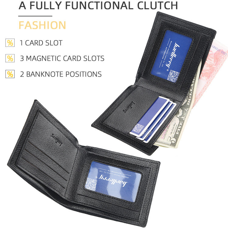 Baellerry PU Leather Classic Men Wallets Coin Pocket Small Wallet Gift for Men Purses Card Holder Male Clutch Money Bag ,Men's Bags New Design High Quality Purse