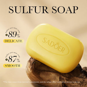 SADOER Sulfur Soap Mite Removal Soap, for Gentle Cleaning, Remove Acne and Smooth Skin