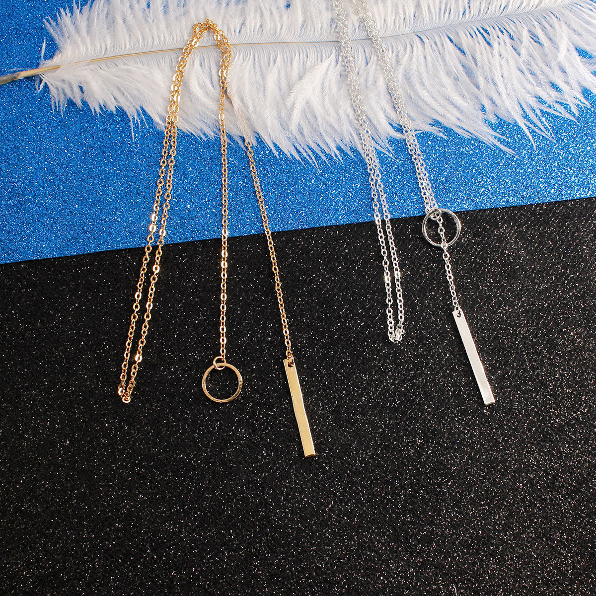 Popular fashion punk European and American simple temperament metal ring short necklace neck chain female collarbone chain