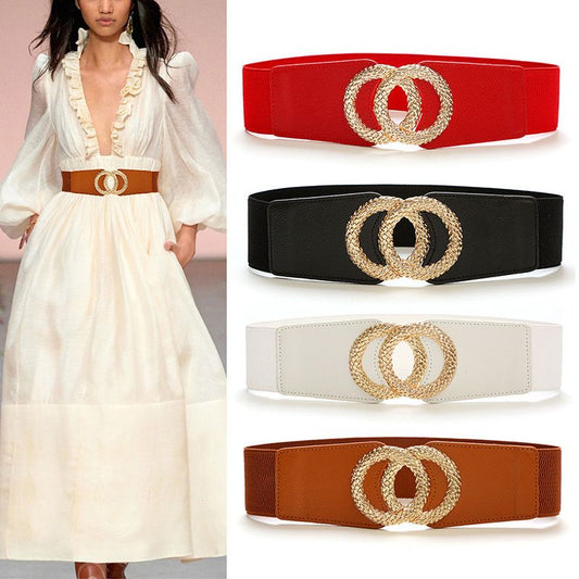 Classic Lady's Elastic Belt Fashion Elastic Wide Waist Seal New Casual Dress Versatile Decoration Trouser Belt Belt Female