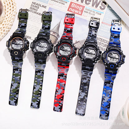 New stylish and minimalist adult men's outdoor electronic watch with large dial, multifunctional night light alarm, sports watch