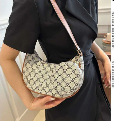 Mateamoda 2 in 1 Chic Monogram Print Sling Bag Underarm Handbag