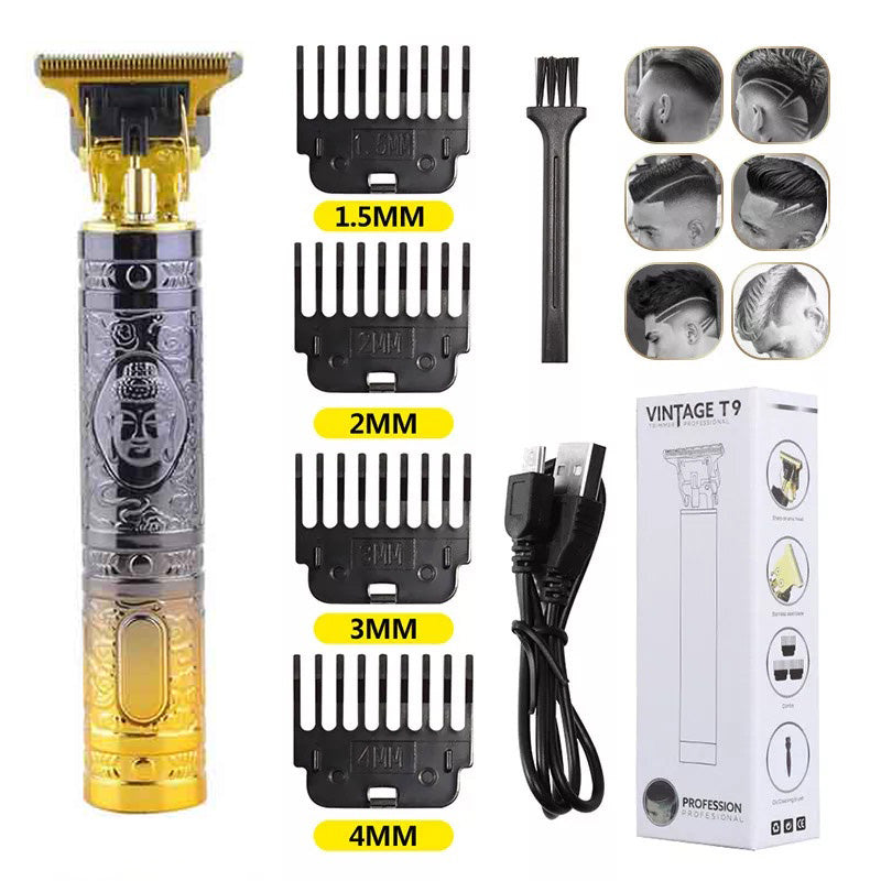 Rechargeable Shaving Machine Electric Shavers Retro Buddha Head Hair Clipper Barber Cordless Professional Hair Trimmers For Men Clipper Hair Cutting Machine Shaver