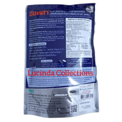 HOTTA Instant Ginger Drink With Zinc & Vitamin C Hot or Cold No Sugar Natural Powder Herbal Supplement Drink Sachets Pack