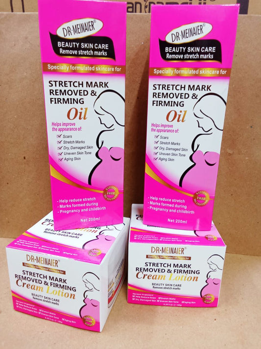 2 Packs Dr. Meinaier Cream + Lotion For Stretch Mark Removed & Skin Firming Cream Anti Stretch Marks Anti - Stretch Marks Moisturizes and Nourishes Skin Anti Strech Marks Cream and Lotion