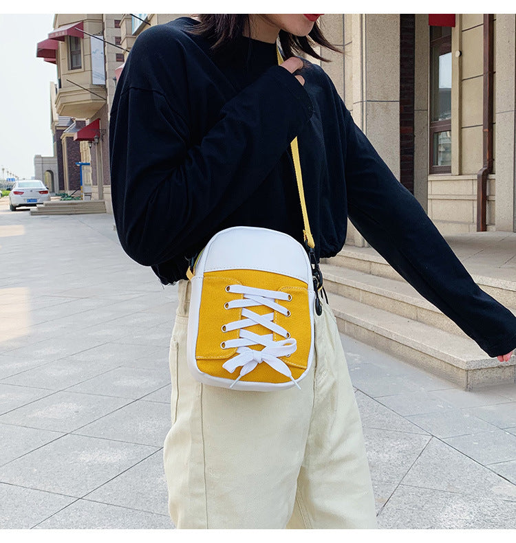 Canvas Crossbody Bag Mini Bag Shoe Style Small Bag Mobile Phone Bag pouch