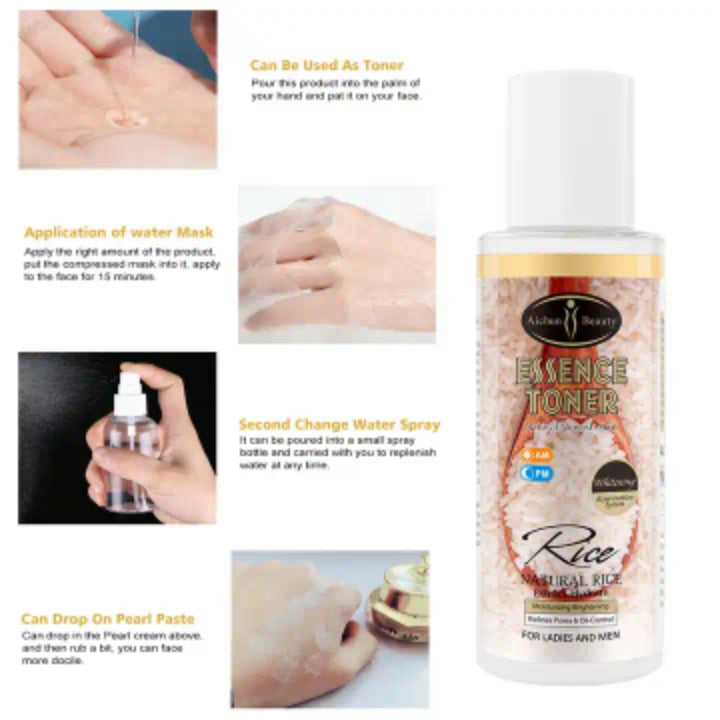 Natural Rice Essence Toner Hydrate Brightening AM PM Day Night - Aichun Beauty