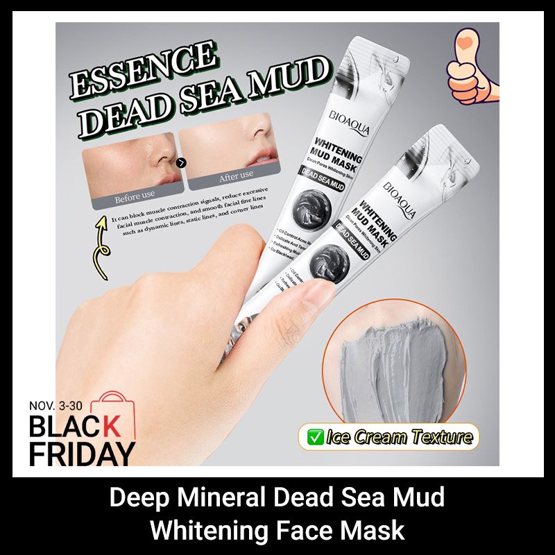 7pcs BIOAQUA Deep Mineral Dead Sea Facial Mask Sheet Moisture Mud Mask Face Care Skin Care Set Acne Sunscreen Pores Moisturizing Oil-control Anti-aging Replenishment Facia Product